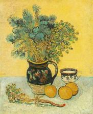Haga click para ver la imagen ampliada 1888 still life - majolica jug with wildflowers.jpg